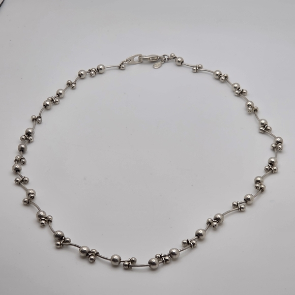 Premiere Designs Necklace Silver Tone Beaded Costume Signed - Picture 3 of 6